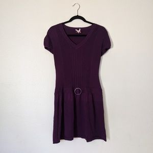Purple Short Sleeve Dress